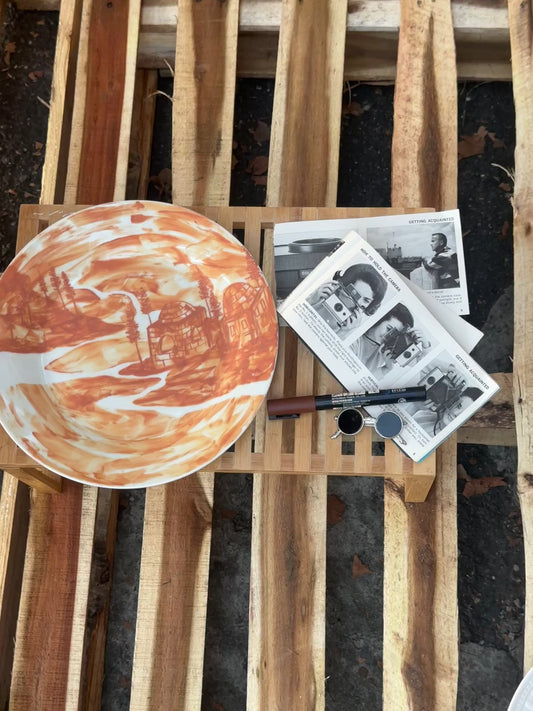 Painted porcelain plate